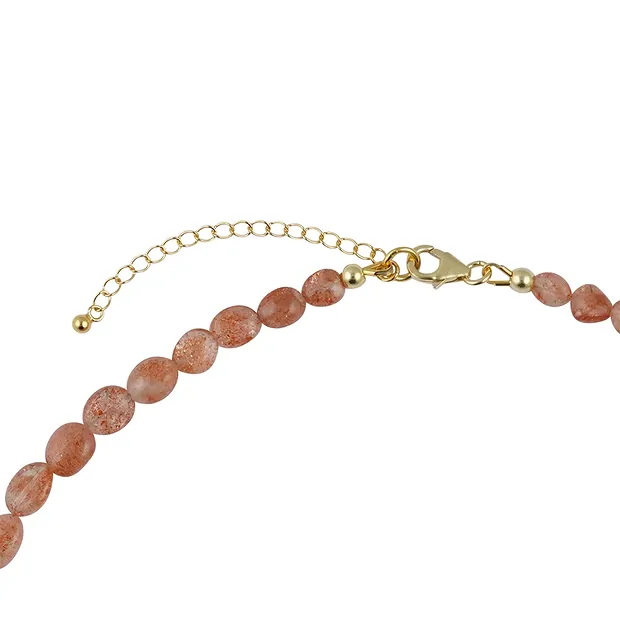 Collar de piedras solares, Lentes (5 - 10 mm), chapado en oro, cadena de extensión | Marco Schreier