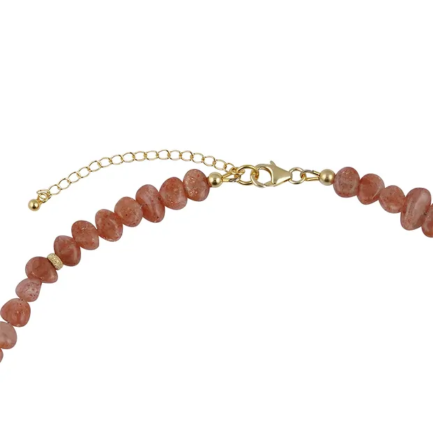 Collar de piedra solar, forma libre (6 x 5-10 mm), chapado en oro | Marco Schreier