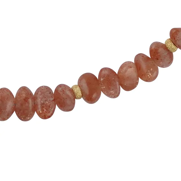 Sunstone necklace, freeform (6 x 5-10mm), gold-plated | Marco Schreier