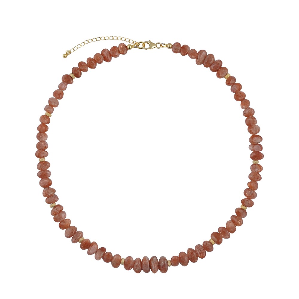 Collier Sonnenstein, Freeform (6 x 5-10mm), vergoldet | Marco Schreier