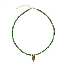 241009250022 Collar Diópsido de cromo cubo (4mm), Ammolita, chapado en oro, cadena de extensión | Marco Schreier