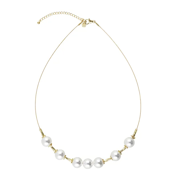 Collar Atelier cuentas de concha 12mm, dorado | Marco Schreier