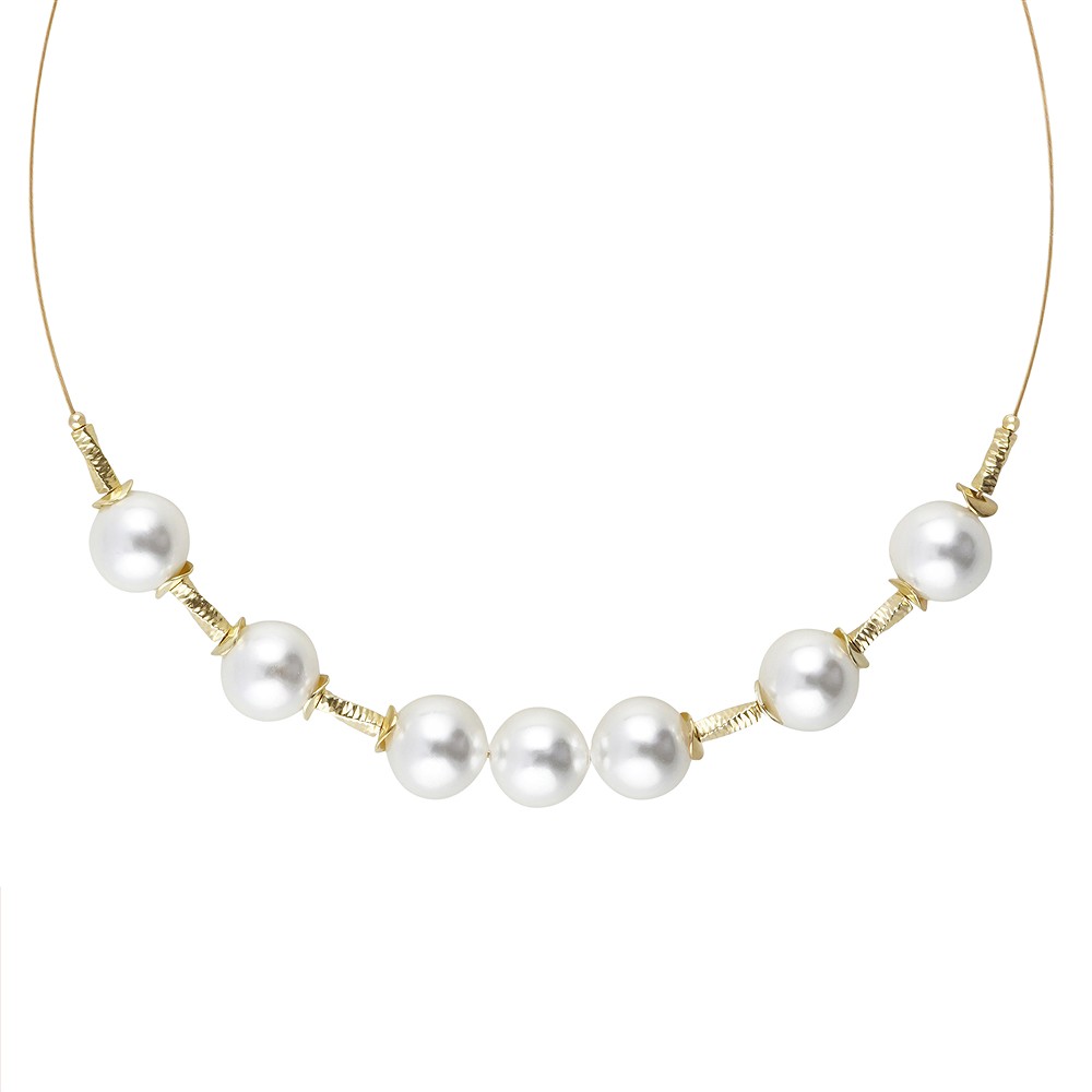 Chaîne d'atelier perles de coquillage 12mm, doré | Marco Schreier