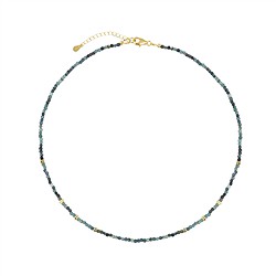 241009250065 Collar Turmalina (azul), cubo facetado, chapado en oro | Marco Schreier