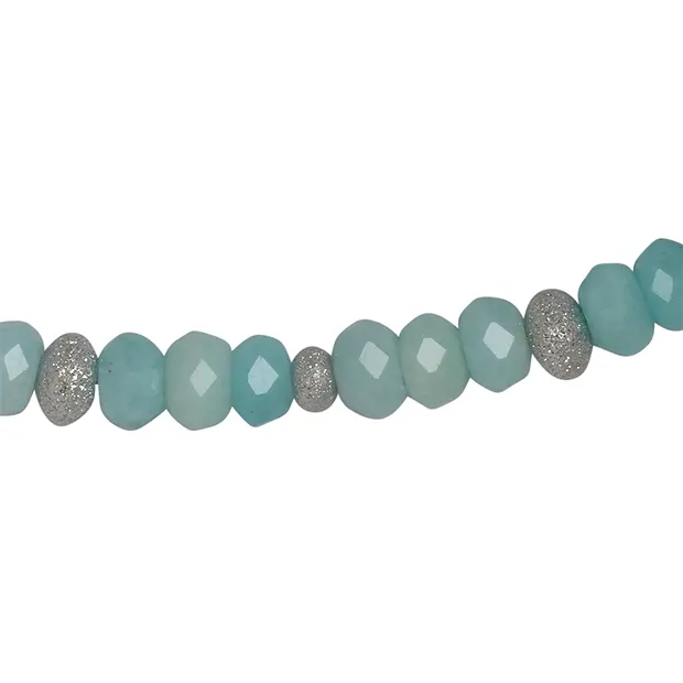 Amazonite necklace, buttons, rhodiniert, extension chain | Marco Schreier