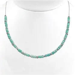 241018180028 Amazonite necklace, buttons, rhodiniert, extension chain | Marco Schreier