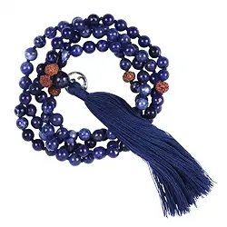 241018190101 Malas en pierres précieuses Sodalite (Ajna ; chakra frontal - entrer dans le flux) | Marco Schreier