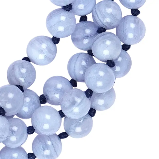 Malas en pierres précieuses Calcédoine (bleu) (Vishuddha ; chakra de la gorge) | Marco Schreier