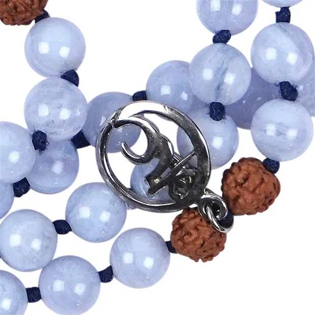 Blue Lace Agate gemstone mala (Vishuddha; throat chakra) | Marco Schreier