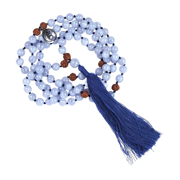 Edelstein-Mala Chalcedon blau (Vishuddha; Kehl-Chakra) | Marco Schreier