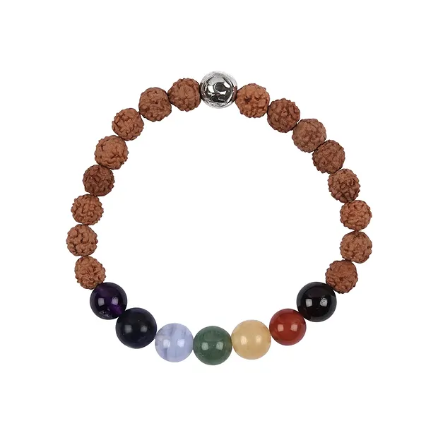 Edelstein-Mala Rudraksha mit Chakrasteinen | GH Edelsteine, Heilsteine & Schmuck