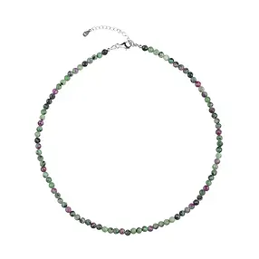 Necklace Zoisite with Ruby, beads (6mm), faceted | Marco Schreier