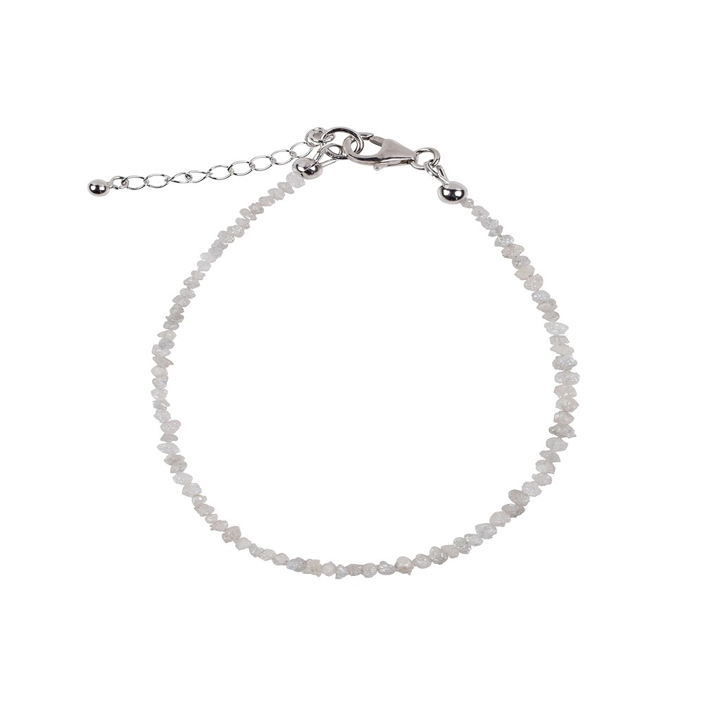 Kette Diamant (silber), Rohkristalle (2,0 - 2,5mm), rhodiniert, Verlängerungskettchen | Marco Schreier