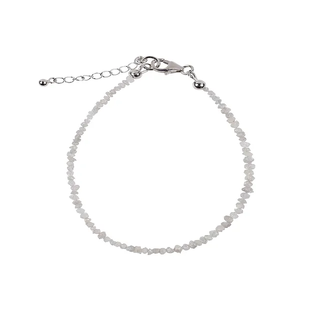 Kette Diamant (silber), Rohkristalle (2,0 - 2,5mm), rhodiniert, Verlängerungskettchen | Marco Schreier