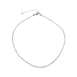 241018210006 Kette Diamant (silber), Rohkristalle (2,0 - 2,5mm), rhodiniert, Verlängerungskettchen | Marco Schreier