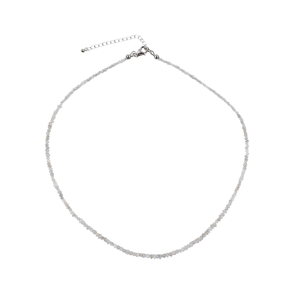 Kette Diamant (silber), Rohkristalle (2,0 - 2,5mm), rhodiniert, Verlängerungskettchen | Marco Schreier