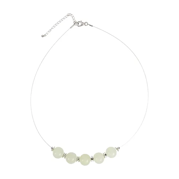 Collier boules Serpentine, rhodié, Chaîne d'extension | Marco Schreier