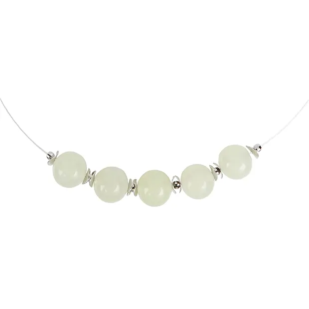 Necklace Serpentine beads, rhodiniert, extension chain | Marco Schreier