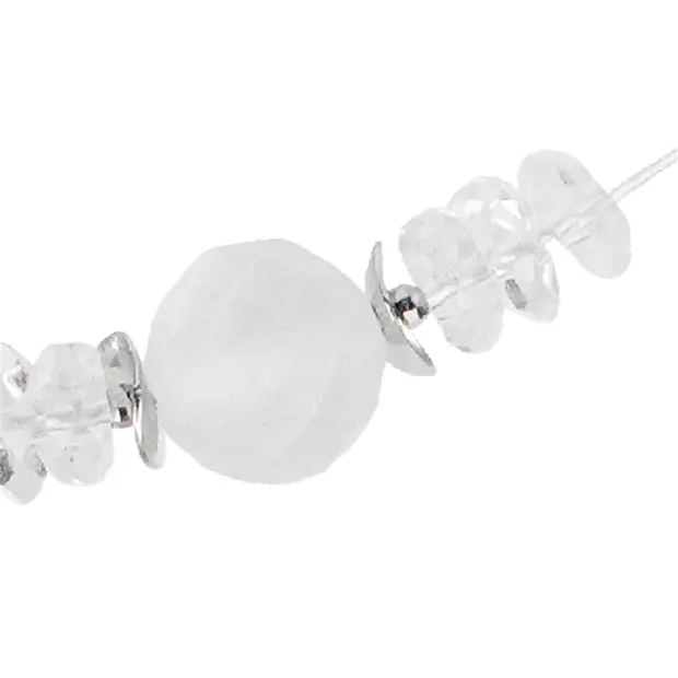 Collar Atelier Cristal de roca, botón/perlas, rodinado | Marco Schreier