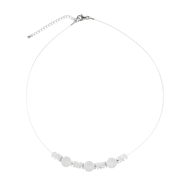 Chaîne d'atelier Cristal de roche, Boutons/Boules, rhodié | Marco Schreier