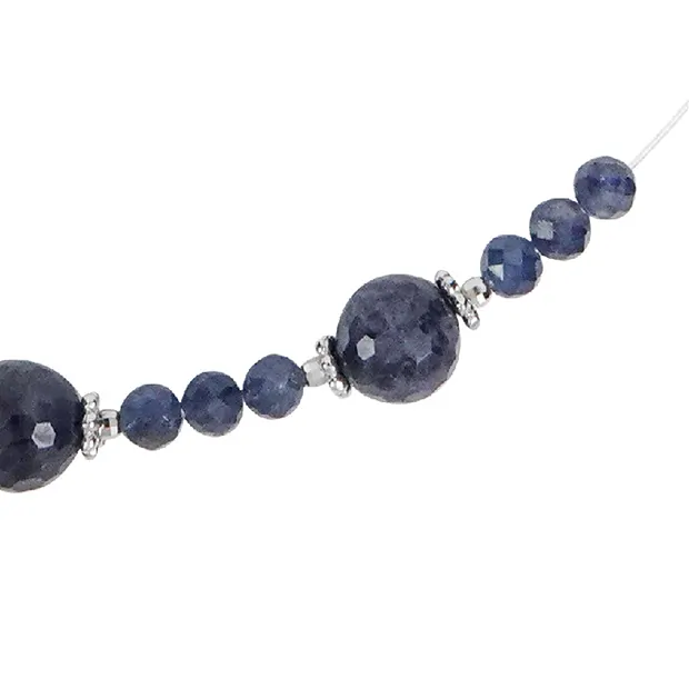 Collier Saphir, boules, rhodié, Chaîne d'extension | Marco Schreier