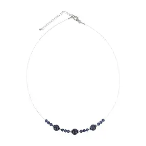 Sapphire necklace, beads, rhodiniert, extension chain | Marco Schreier