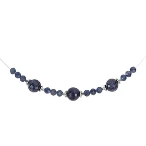 Sapphire necklace, beads, rhodiniert, extension chain | Marco Schreier