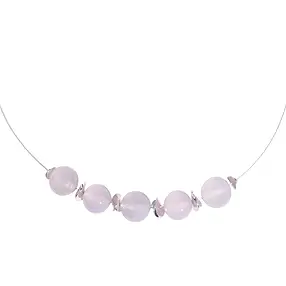 Chalcedony (pink) necklace, beads, rhodiniert, extension chain | Marco Schreier