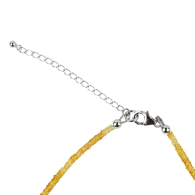 Necklace Sapphire (yellow), Roundell faceted gradient, rhodiniert | Marco Schreier