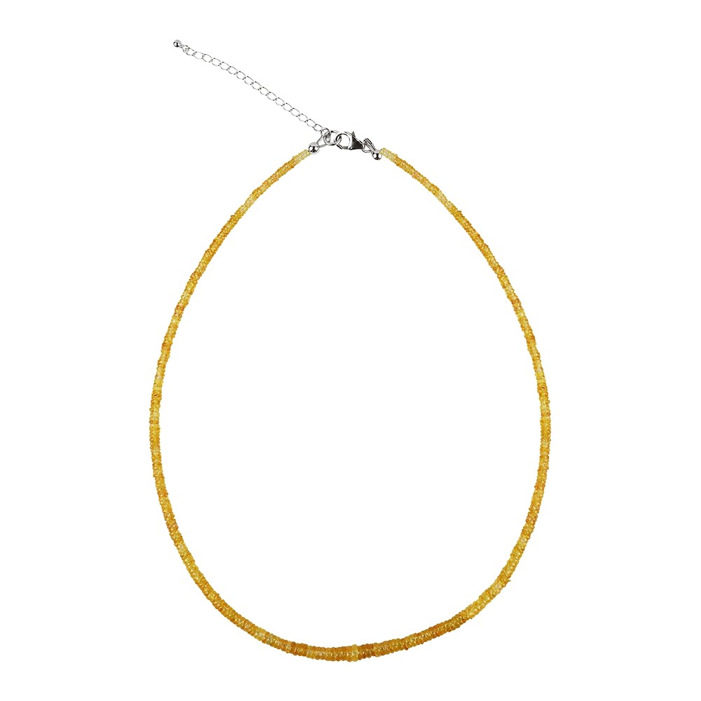 Kette Saphir (gelb), Roundell facettiert Verlauf, rhodiniert | Marco Schreier