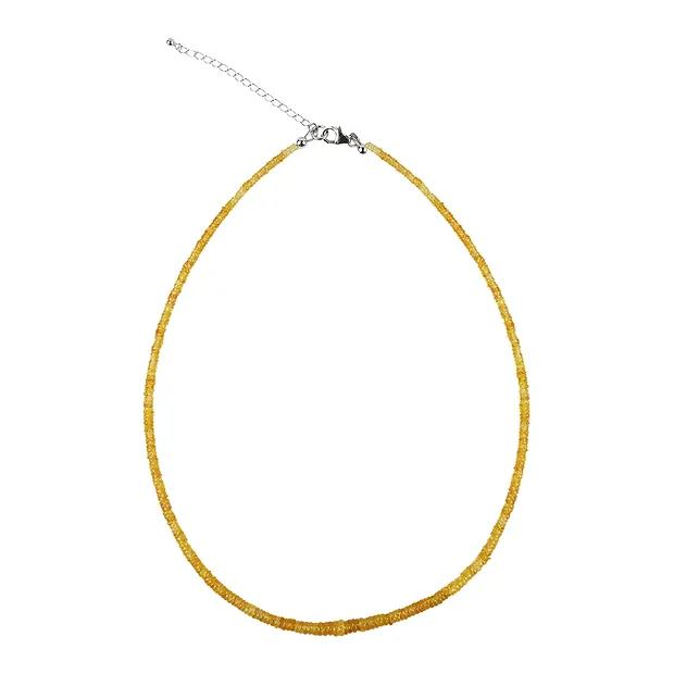 Necklace Sapphire (yellow), Roundell faceted gradient, rhodiniert | Marco Schreier