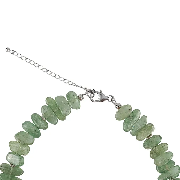 Collar Cianita (verde), Piedra rodada plana (06 - 08mm), rodinado | Marco Schreier