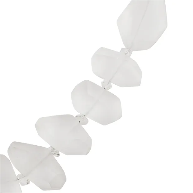 Collier Bergkristall, Nuggets matt (10 - 25 x 15 - 20mm), rhodiniert | Marco Schreier