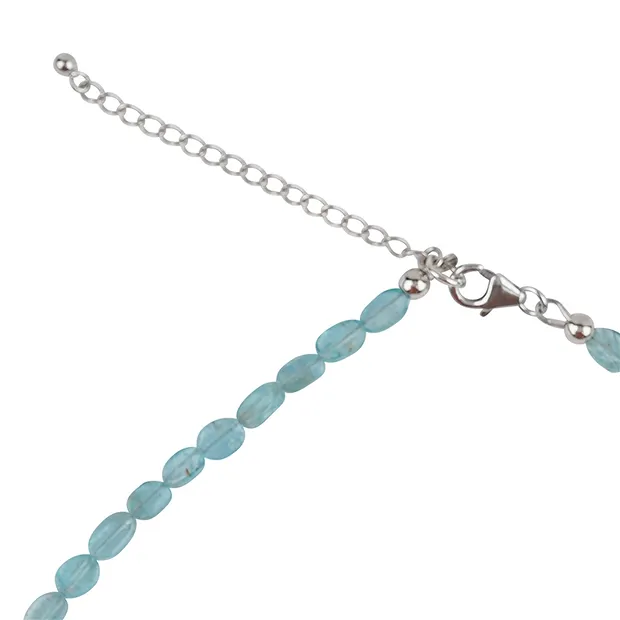 Collana di apatite, ovale piatta (7 x 6 mm), rodiata | Marco Schreier
