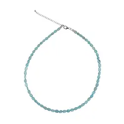 241018230017 Kette Apatit, Oval flach (7 x 6mm), rhodiniert | Marco Schreier
