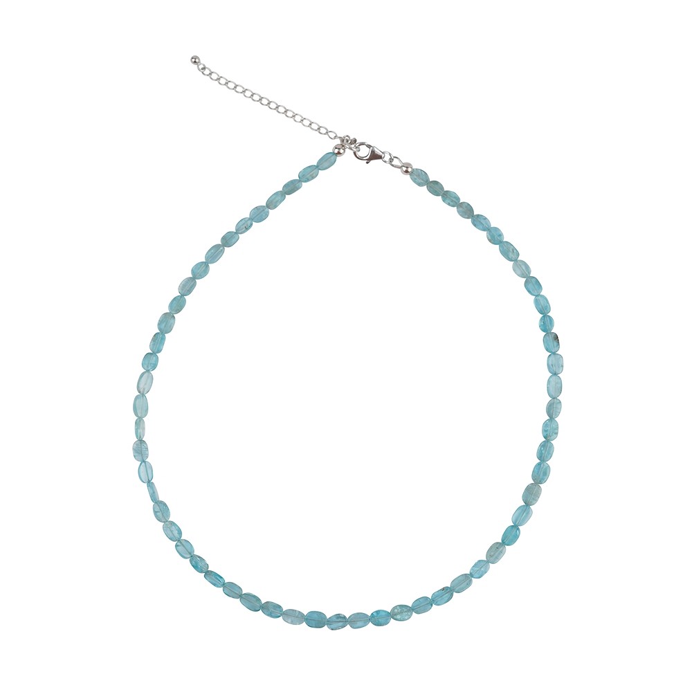 Chaîne Apatite, Ovale plat (7 x 6mm), rhodié | Marco Schreier