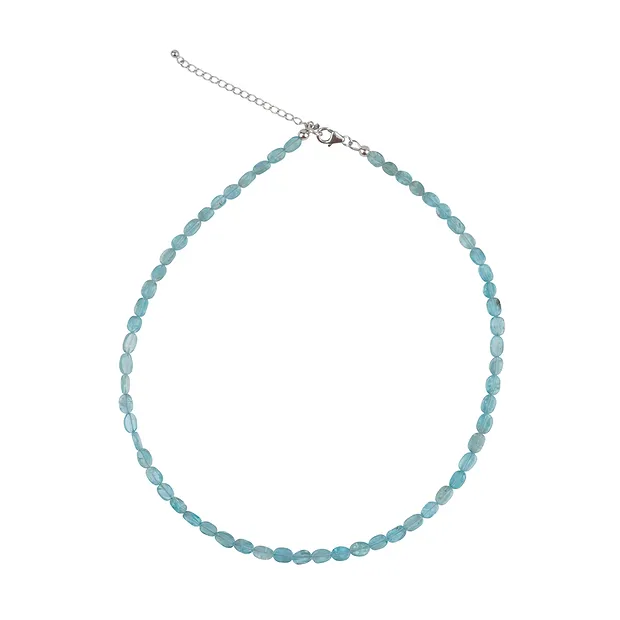 Kette Apatit, Oval flach (7 x 6mm), rhodiniert | Marco Schreier