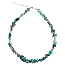 241018230018 Turquoise necklace (stab.), freeform (5 x 4mm), rhodiniert | Marco Schreier