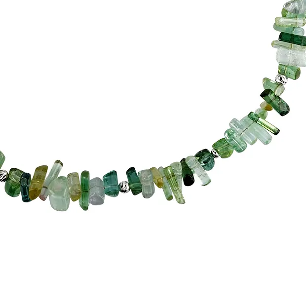 Chaîne Tourmaline (verte), baguettes (06 - 13mm), rhodiée | Marco Schreier