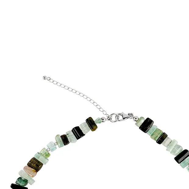 Chaîne Tourmaline (verte), baguettes (08 - 12mm), rhodiée | Marco Schreier