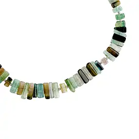 Chaîne Tourmaline (verte), baguettes (08 - 12mm), rhodiée | Marco Schreier