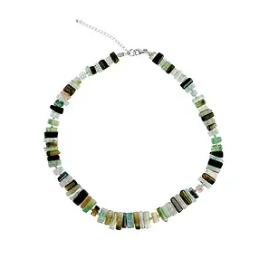 Chaîne Tourmaline (verte), baguettes (08 - 12mm), rhodiée | Marco Schreier