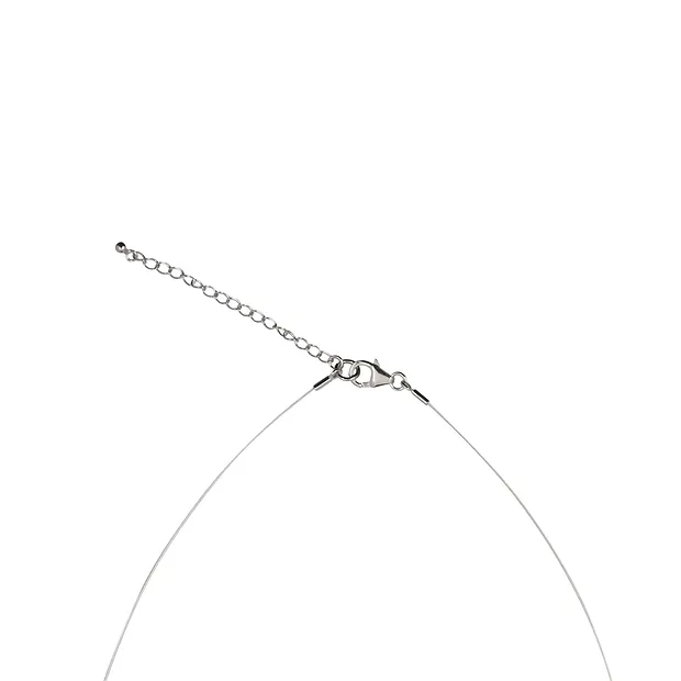 Collar Obsidiana brillo plateado, esfera lunar, rodinado, cadena de prolongación | Marco Schreier