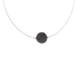 241018230023 Silver Sheen Obsidian necklace, moon ball, rhodiniert, extension chain | Marco Schreier