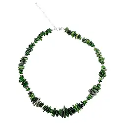 241018230024 Chrome Diopside necklace, nuggets (5 - 19mm), rhodiniert | Marco Schreier
