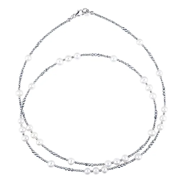 Collar de hematina, perla, 83 cm | Marco Schreier