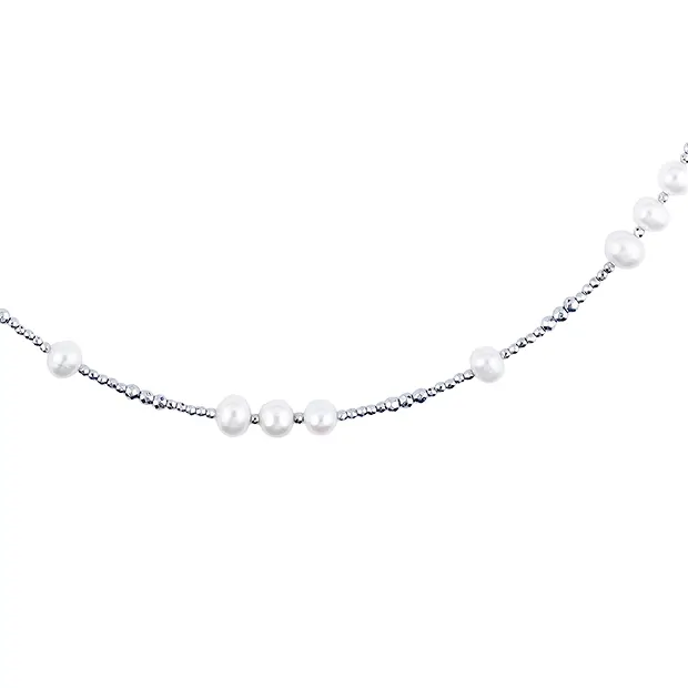 Hematine necklace, pearl, 83cm | minerals trade - gems, healing stones & jewelry