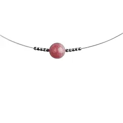 241018240001 Collier Rhodochrosit, Kugeln, rhodiniert, Verlängerungskettchen | Marco Schreier