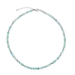 241018240016 Collier Larimar, Kugeln (6mm) facettiert, rhodiniert, Verlängerungskettchen | Marco Schreier