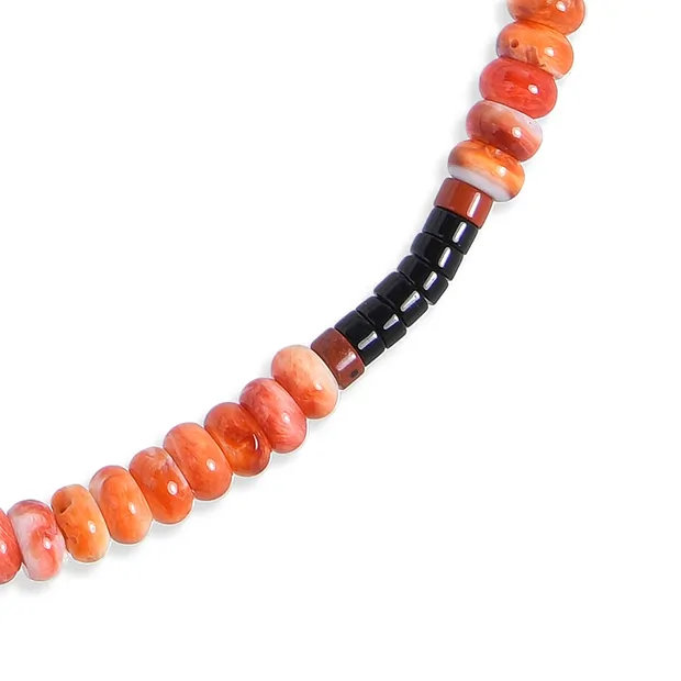 Collier Spiny Oyster, Jaspe (rouge), Obsidienne, rhodié | Marco Schreier